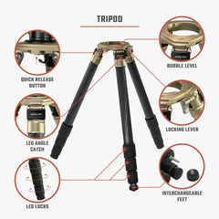 Athlon Midas CF40 - Carbon Fiber Tripod - 706005